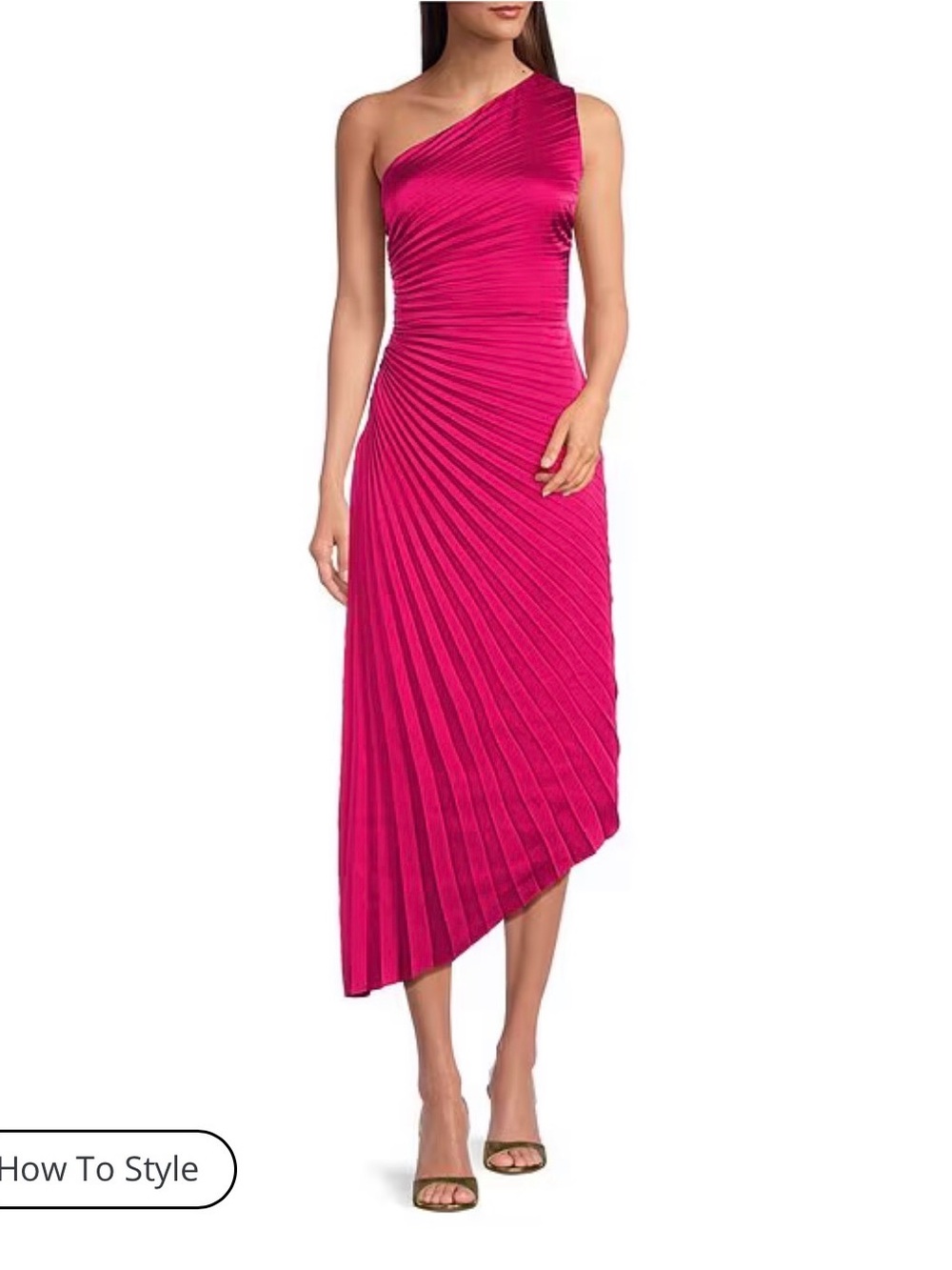 Like New! Badgley Mischka One Shoulder Dress